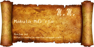 Makula Márta névjegykártya